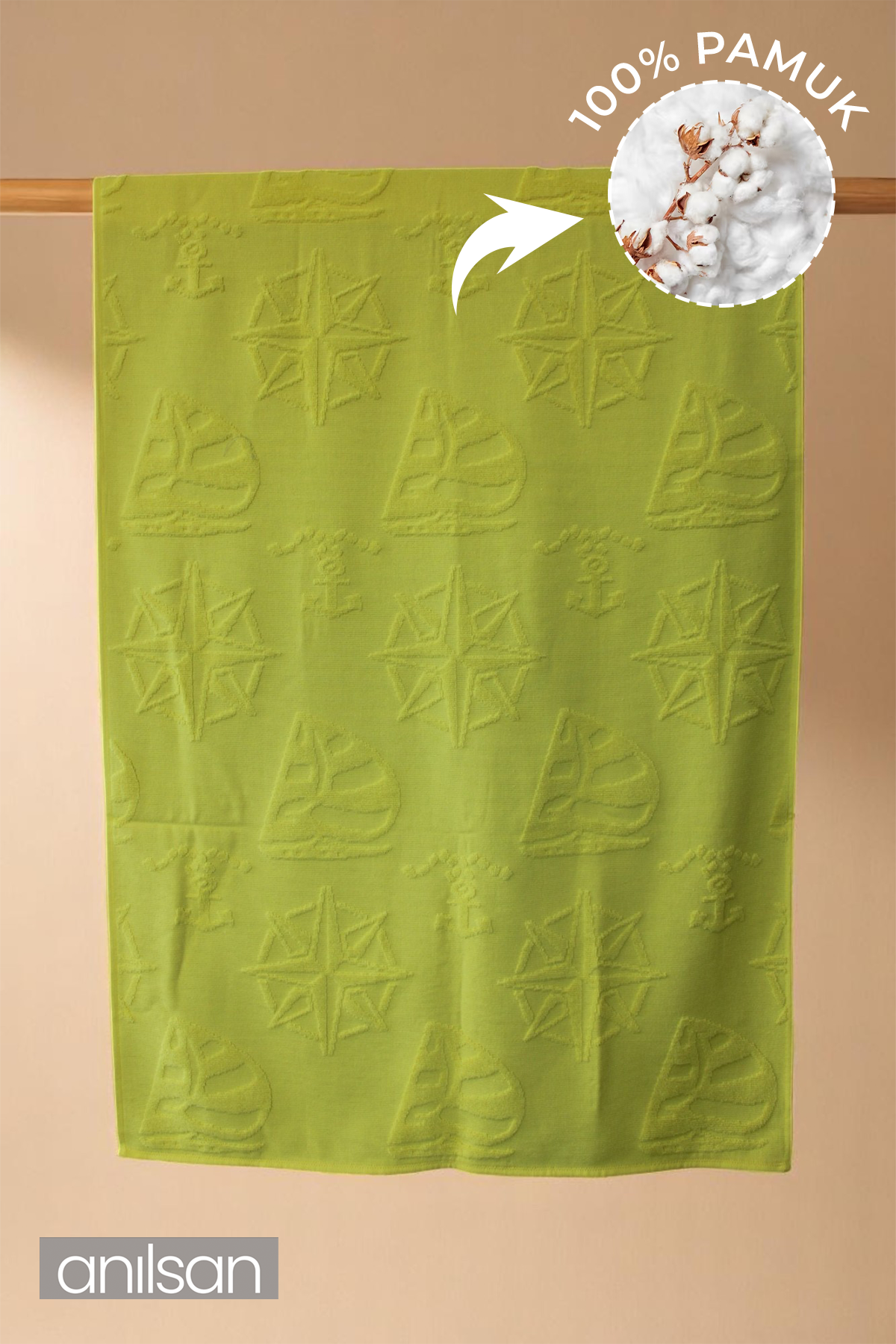Sunesta Plaj Havlusu %100 Pamuk 75x150 Sarı