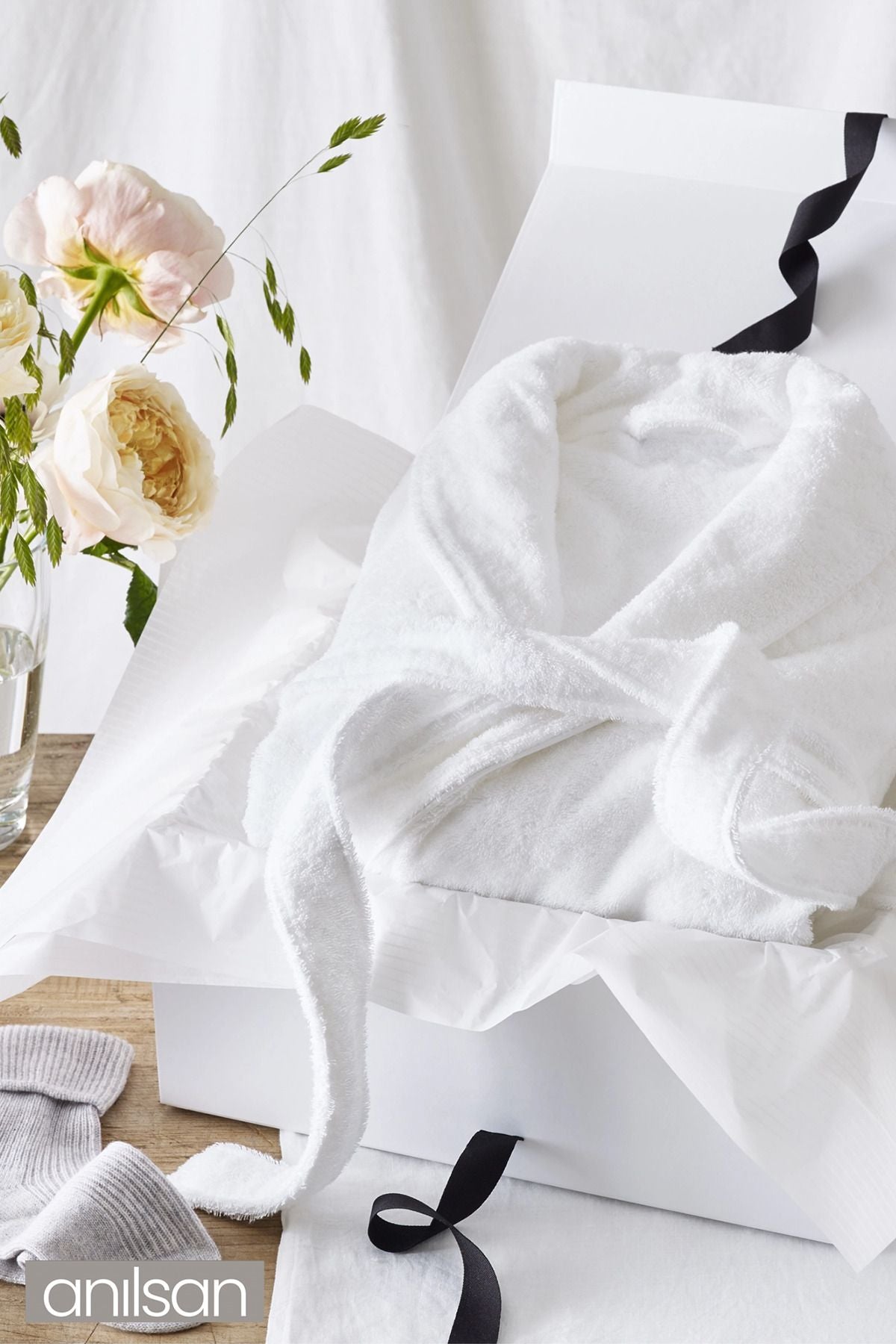 50'li Şalyaka Bornoz Beyaz %100 Pamuk Unisex Spa Için Ideal Kadın/Erkek