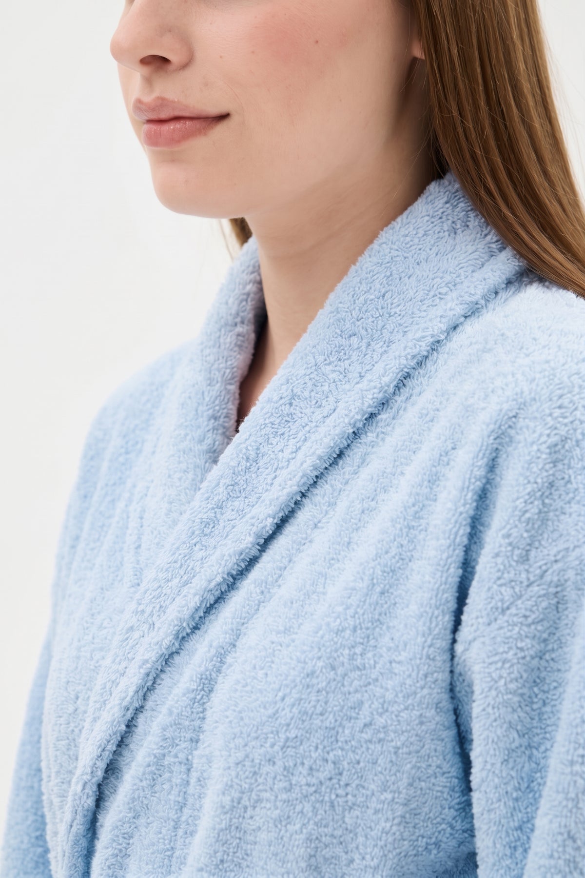 Şalyaka Bornoz Bebe Mavisi %100 Pamuk Unisex Spa Için Ideal Kadın/Erkek