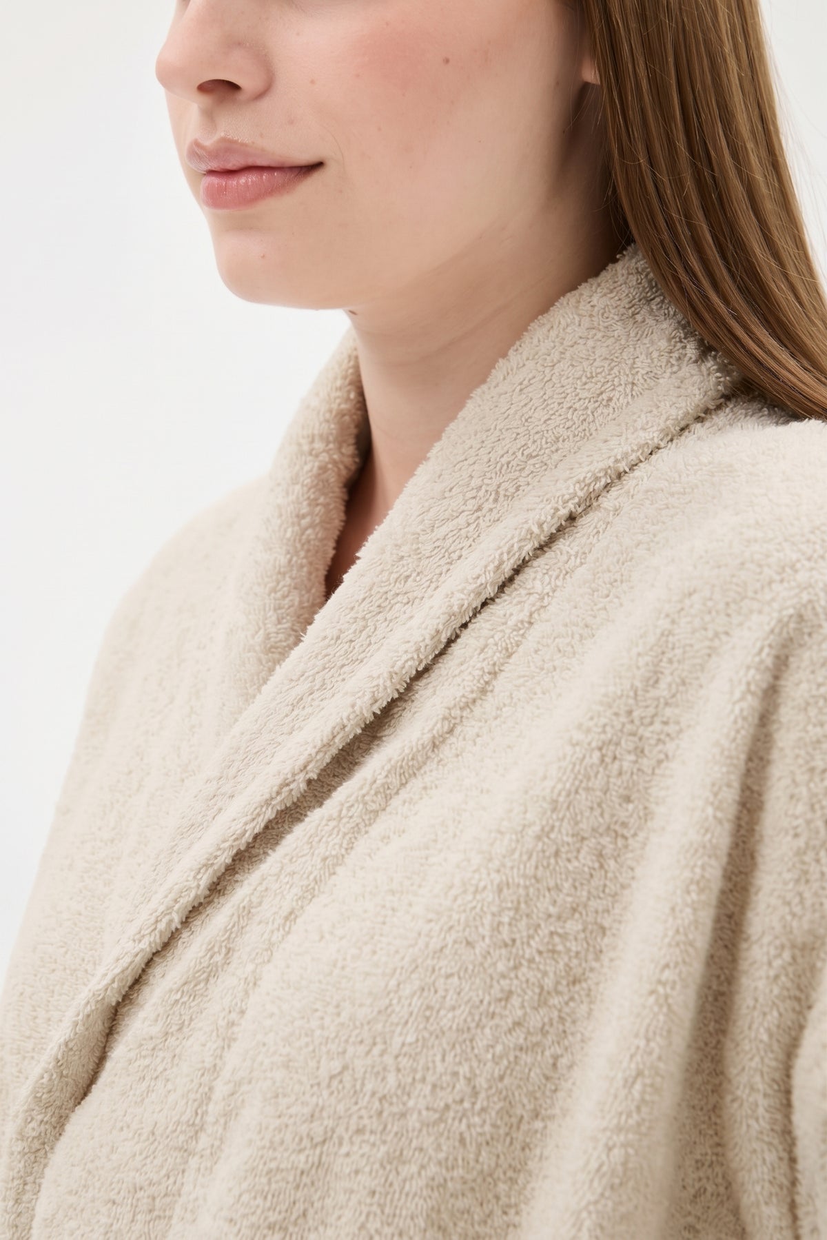 Şalyaka Bornoz Bej %100 Pamuk Unisex Spa Için Ideal Kadın/Erkek