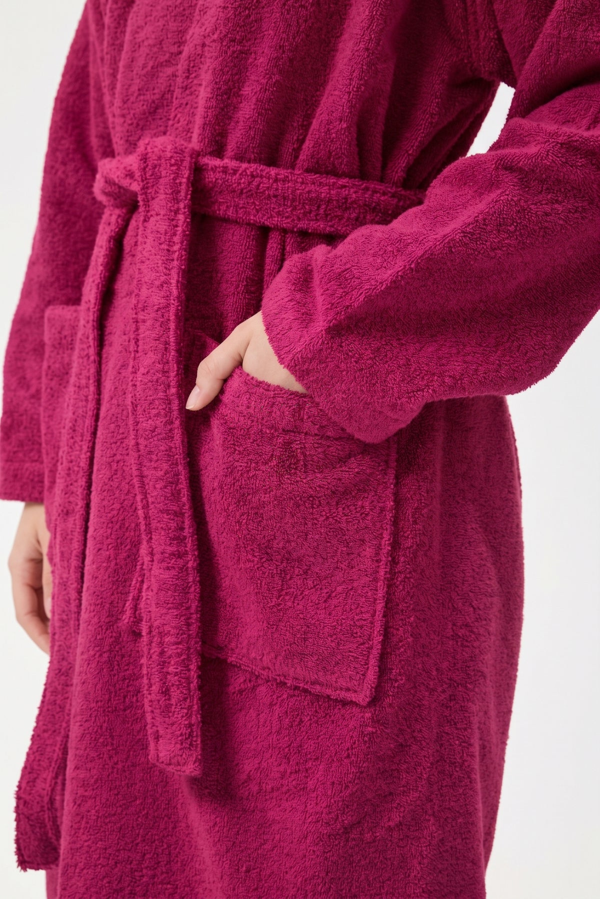 Şalyaka Bornoz Bordo %100 Pamuk Unisex Spa Için Ideal Kadın/Erkek