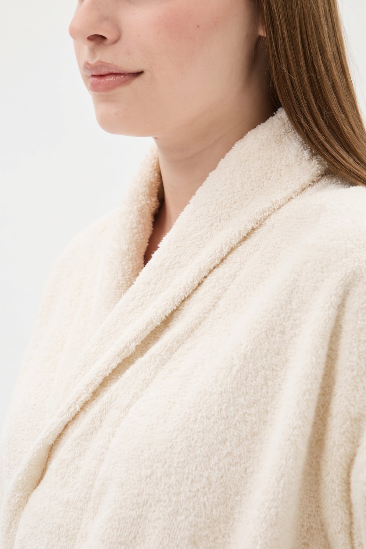 Şalyaka Bornoz Krem %100 Pamuk Unisex Spa Için Ideal Kadın/Erkek