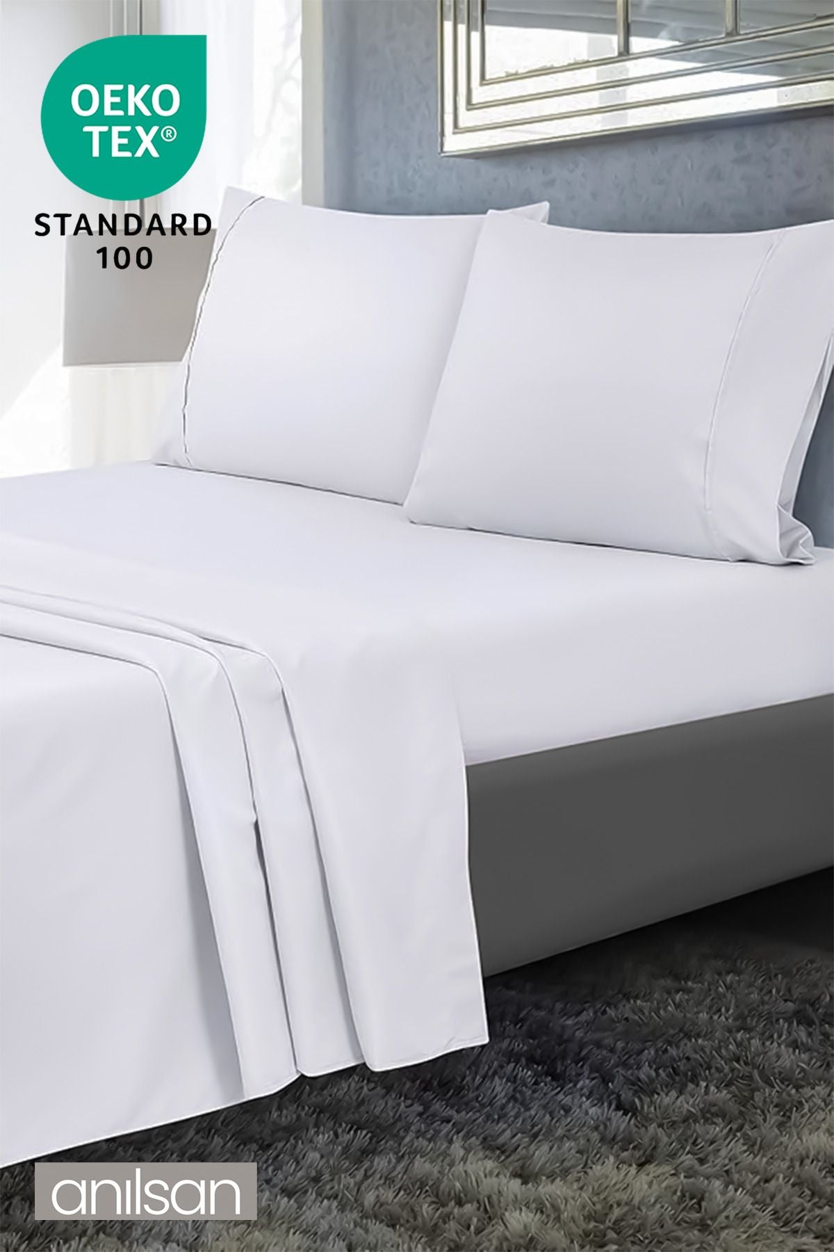 Yasmin Çizgili Çift Kişilik Çarşaf Set - %100 Pamuk