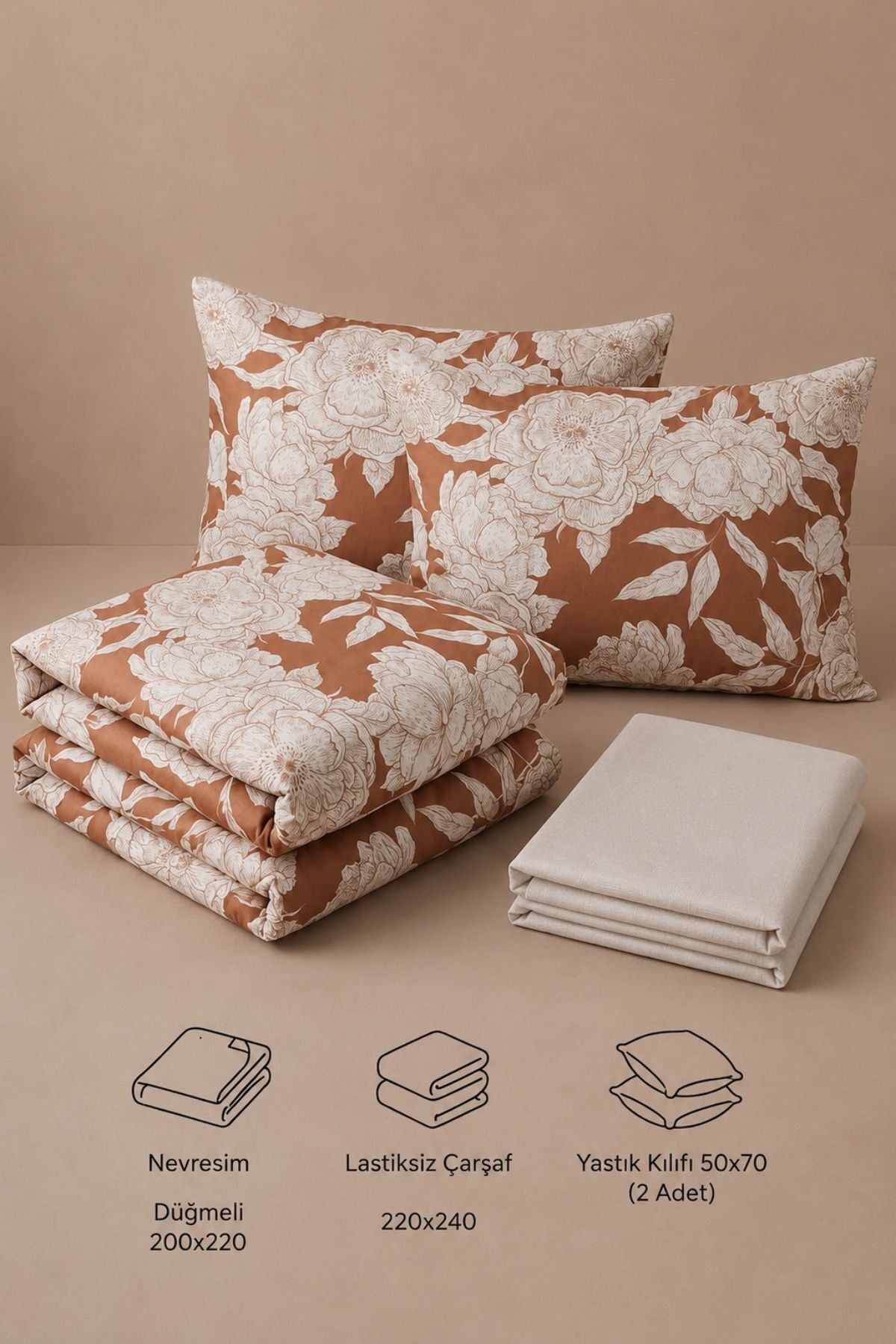 Serenity Çift Kişilik Percale Nevresim Takımı %100 Pamuk