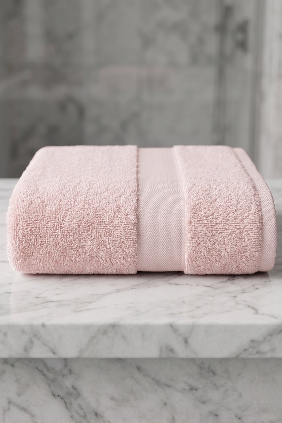 Sevim Banyo Havlusu 90x150 cm - Açık Pembe %100 Pamuk