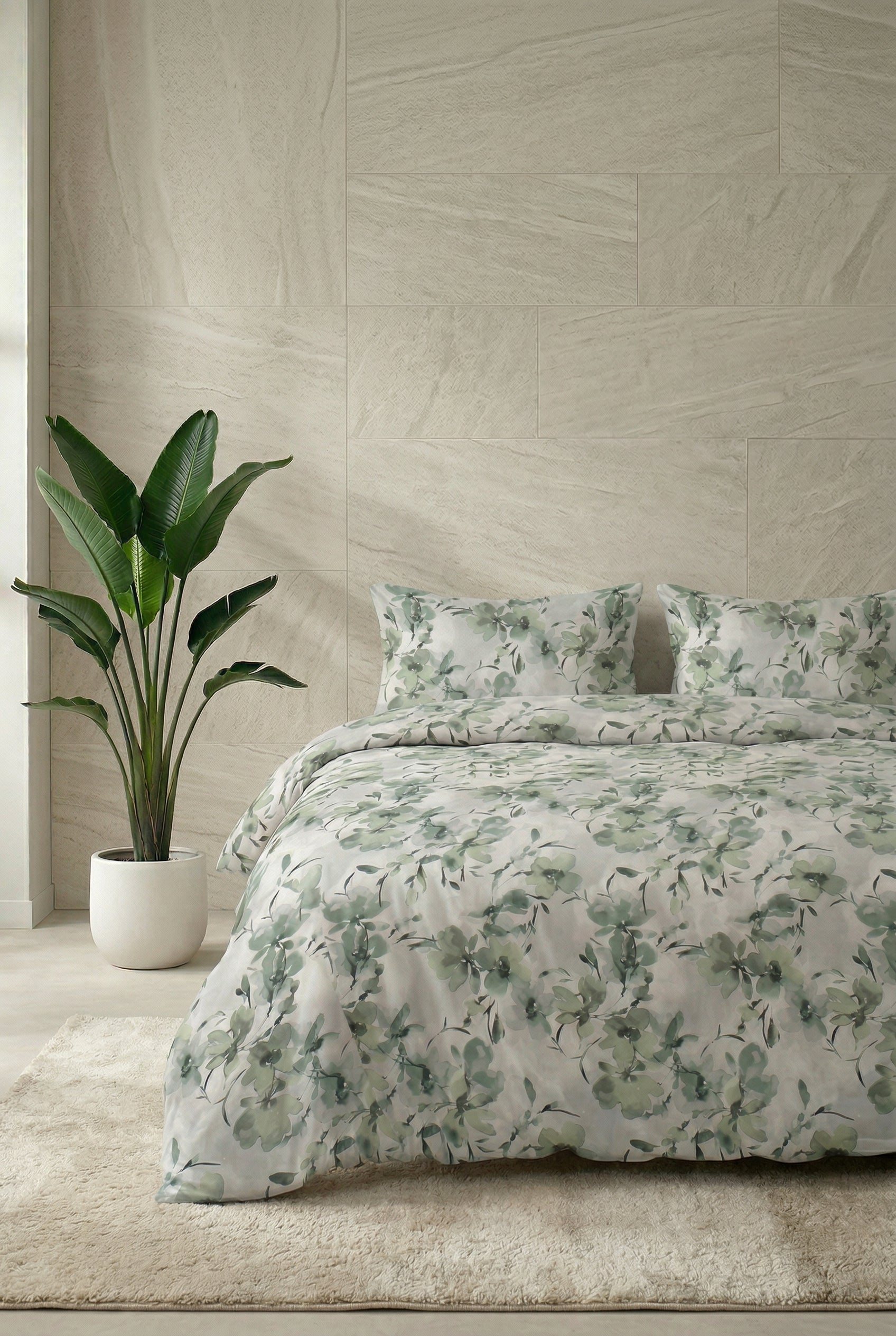 Greena Çift Kişilik %100 Pamuk Percale Nevresim Takımı