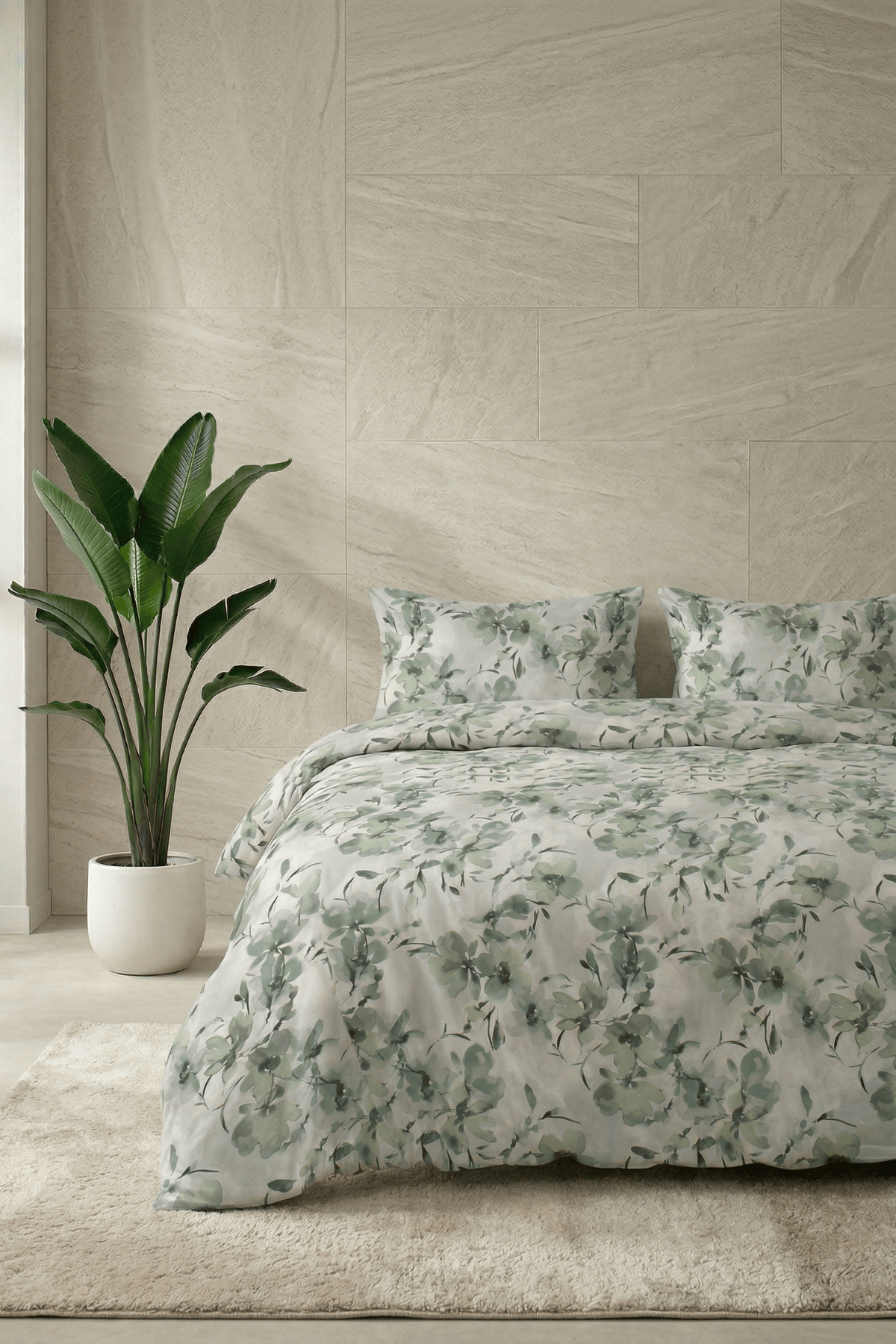 Greena Çift Kişilik %100 Pamuk Percale Nevresim Takımı