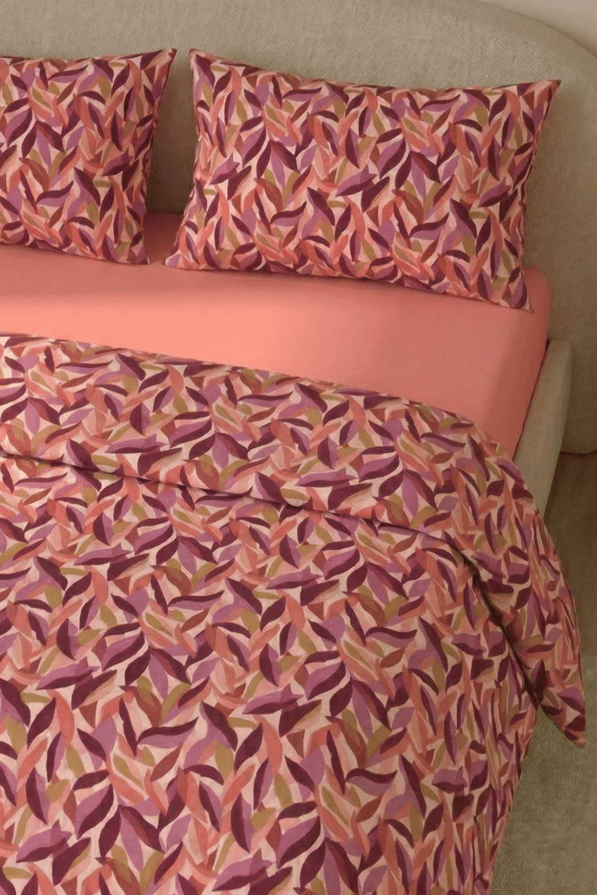 Leaves Çift Kişilik %100 Pamuk Percale Nevresim Takımı