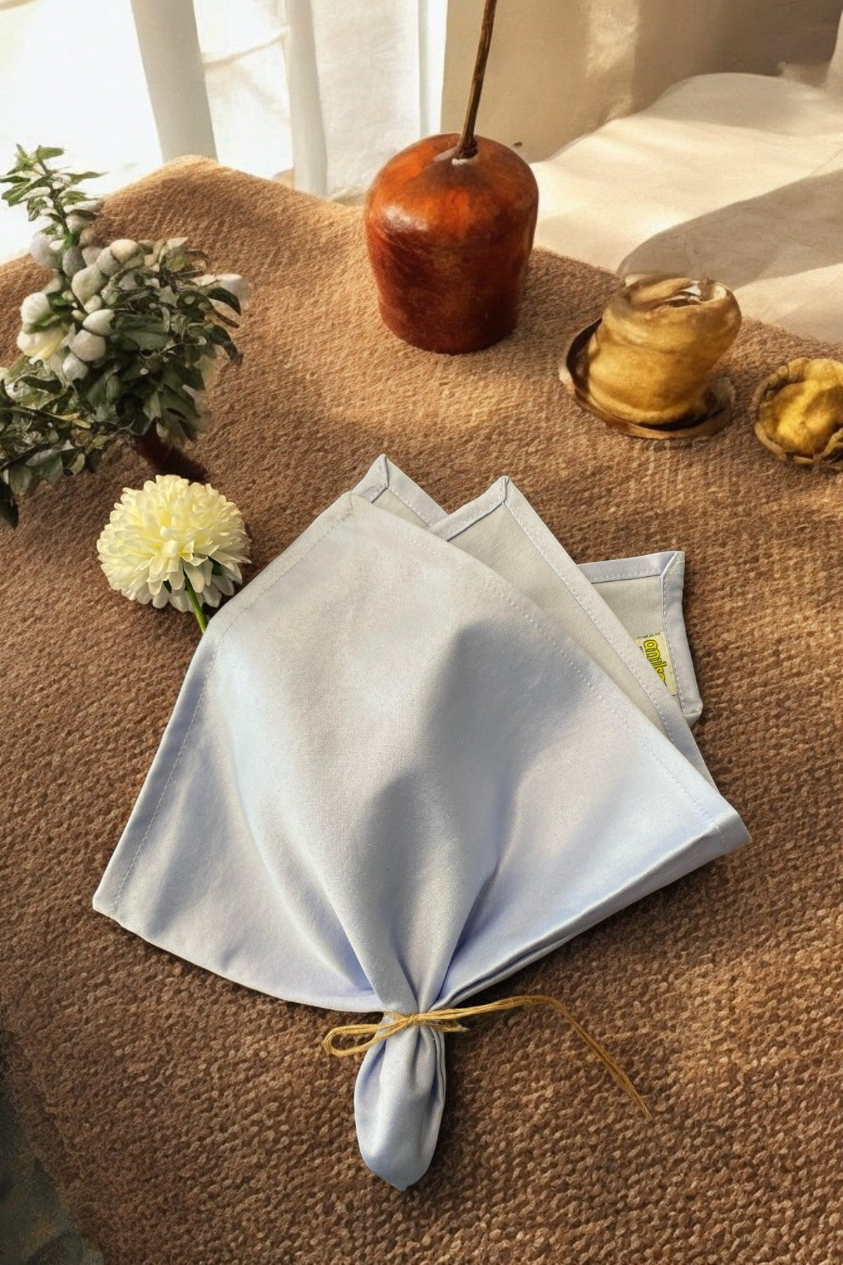 %100 Pamuk Peçete Açık Mavi 50x50 Otel, Sunum, Restaurant, Davet