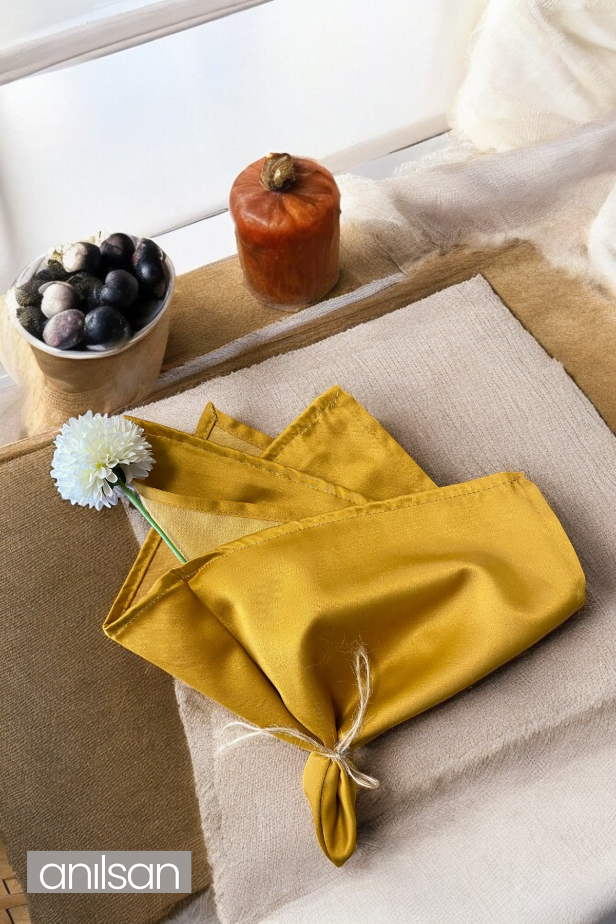 %100 Pamuk Peçete Kahverengi Otel, Sunum, Restaurant, Davet