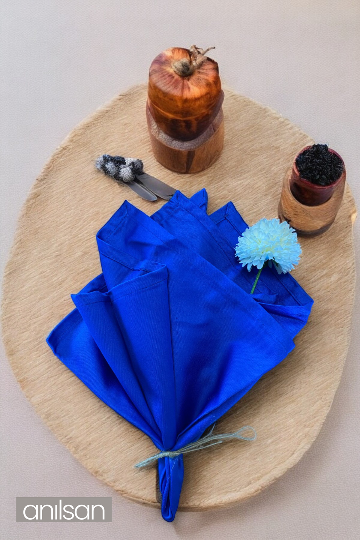 %100 Pamuk Peçete Mavi 50x50 Otel, Sunum, Restaurant, Davet