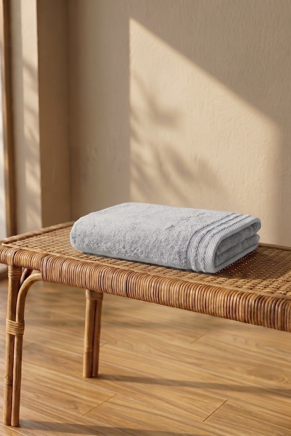 Yaz Banyo Havlusu 70x 140 cm - Açık Gri - %100 Pamuk