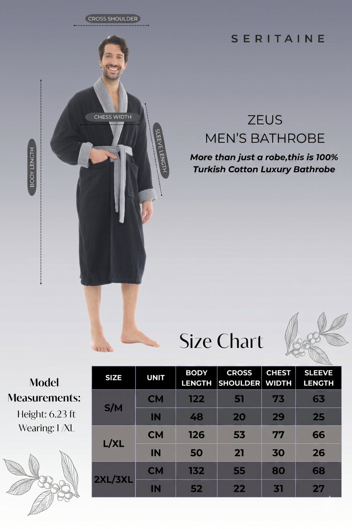 Zeus Şalyaka Erkek Bornozu - Fitilli Açık Lacivert %100 Pamuk