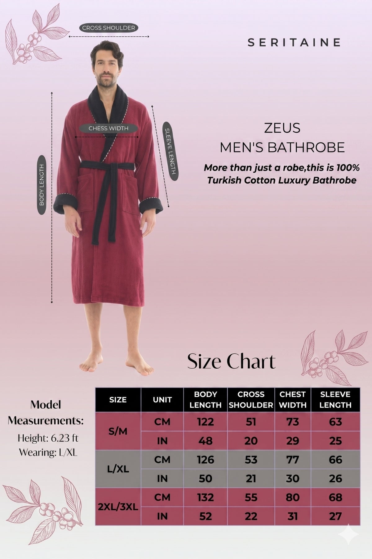 Zeus Şalyaka Erkek Bornozu - Gri %100 Pamuk