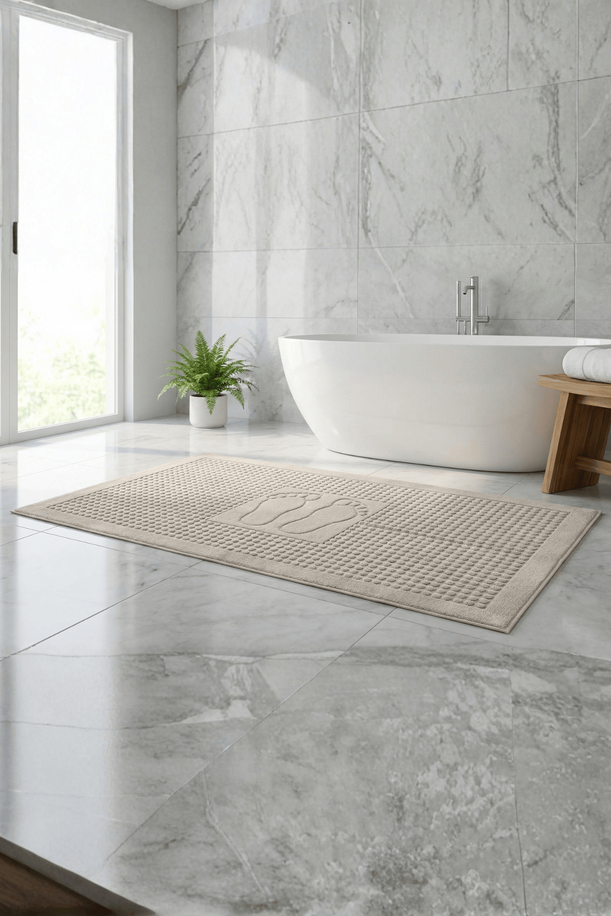 Zivra %100 Pamuk Ayak Havlusu - Vizon 60x130, 690 Gr