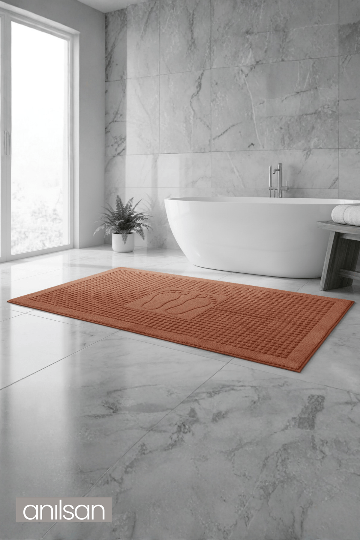 Zivra %100 Pamuk Ayak Havlusu - Kiremit 70x130, 790 Gr
