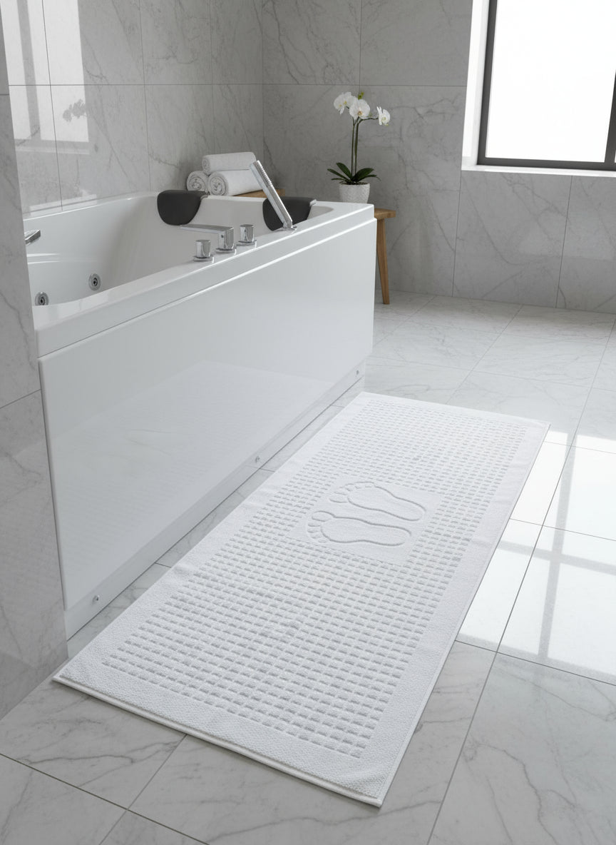 Zivra %100 Pamuk Ayak Havlusu - Beyaz 60x130, 690 Gr