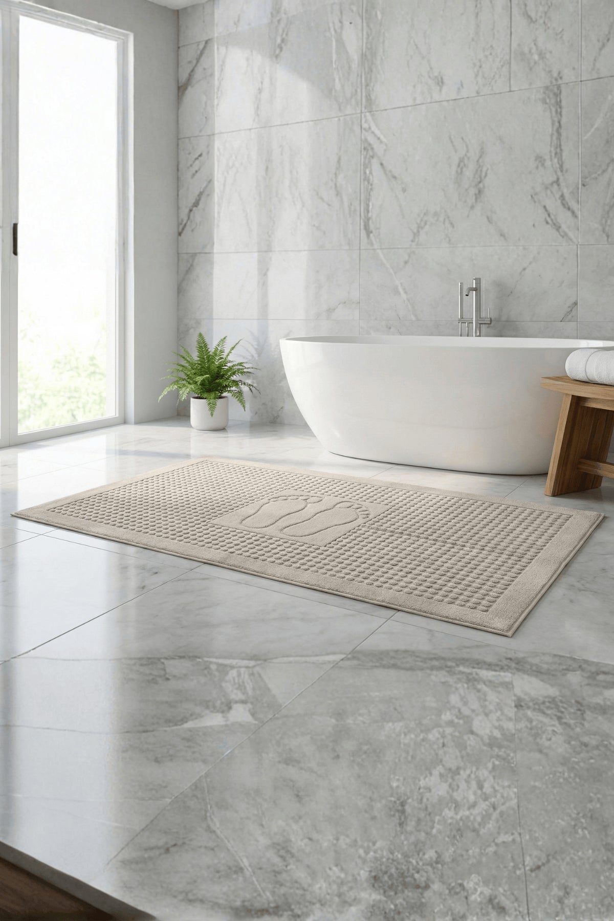 Zivra %100 Pamuk Ayak Havlusu - Vizon 70x130, 790 Gr